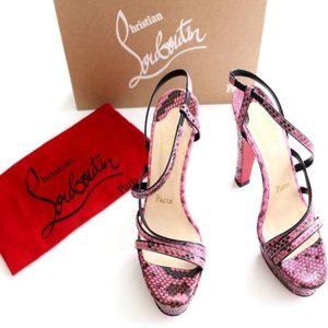 Christian Louboutin - Women’s Miss Dina Pink Python Sandals | Size 39.5